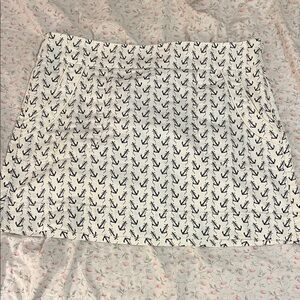 J Crew Anchor Print White mini Skirt sz 10